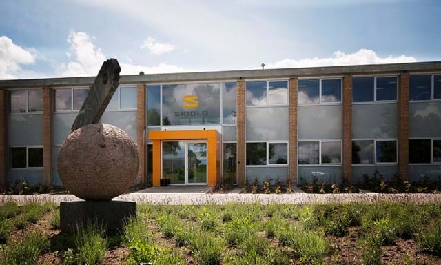 SKIOLD entrance in the headquarter in Saeby